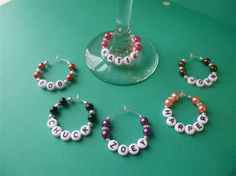 Personalized Wine Glass Charms Wine Glass Charms For Wedding Favors Glass Charms For Hen Party