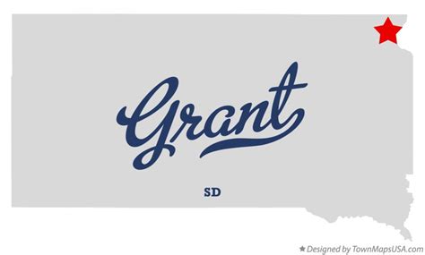 Map of Grant, Roberts County, SD, South Dakota