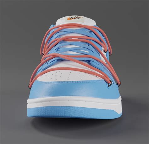 3D Model Off White X Nike Dunk Low University Blue VR AR Low Poly