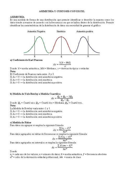 Asimetr A Y Curtosis Con Excel