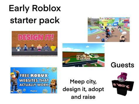 Early Roblox Starter Pack Rstarterpacks Starter Packs Know Your Meme