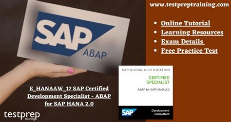 E HANAAW 17 SAP Certified Development Specialist ABAP For SAP HANA 2