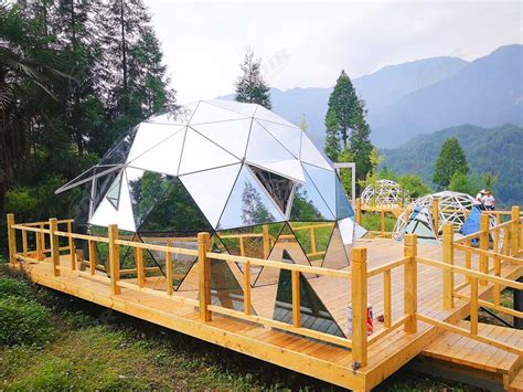 Customized Luxury Glass Geodesic Dome For Glamping Camping