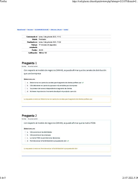 Prueba 2 Emprendimiento Página Principal Mis Cursos 23 2b Emp1007