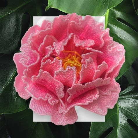 Free Standing Lace Peony Flower Digital Embroidery File Peony Etsy