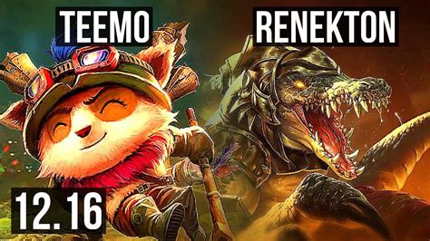 Teemo Vs Renekton Top Games M Mastery Kr Diamond