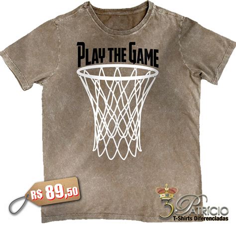 Camiseta PlayTheGame em 100 Algodão Premium Marmorizado Elo7