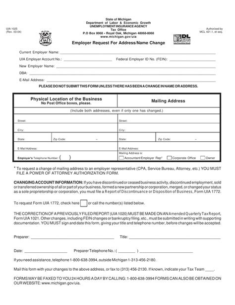 Michigan Form Uia Fill Out Printable Pdf Forms Online