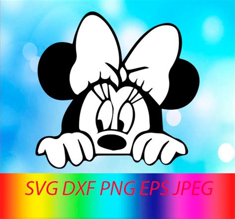 Svg Minnie Mouse Face Vector Layered Cut File Silhouette Cameo Etsy