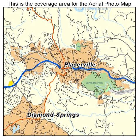 Aerial Photography Map of Placerville, CA California