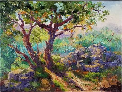 Impressionist Landscape Oil Painting Provence Landscape Last Sunlight Tree Painting Etsy