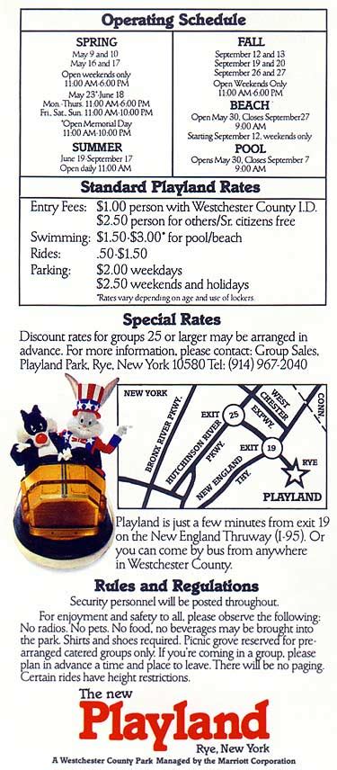 Playland Map and Brochure (1981 - 2023) | ThemeParkBrochures.net