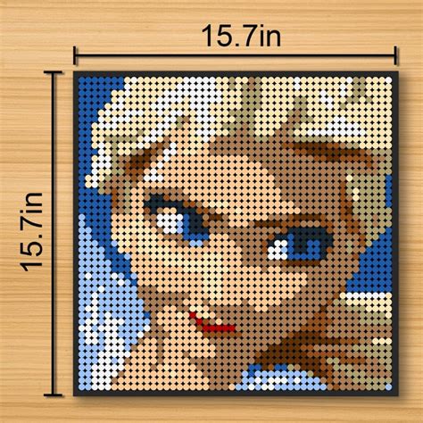 Frozen Elsa Pixel Art Movie Moc 90147 With 2304 Pieces Moc Brick Land