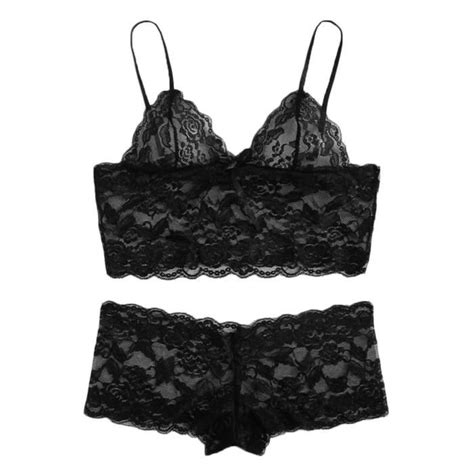 Sexy femmes dentelle soutien gorge slips Lingerie sous vêtements pyjamas Camisole ensemble de