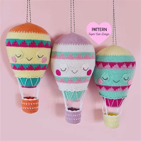 Hot Air Balloon Pdf Pattern Crochet Amigurumi Etsy