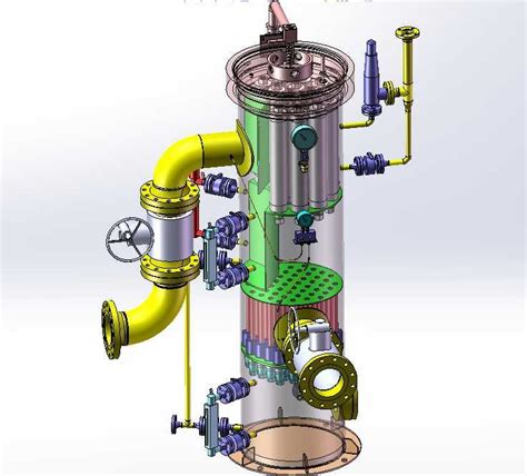 天然气脱水旋风过滤器3d模型下载三维模型solidworks模型 制造云 产品模型