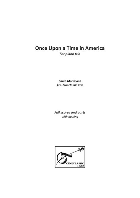 Once Upon A Time In America Arr Cineclassic Trio By Darryl Pittman