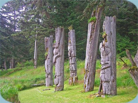 Totem Poles At Ancient Haida Village Of Sgang Gwaay Haida Gwaii Canada Photography Haida Art