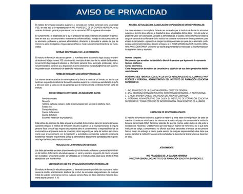 Aviso De Privacidad