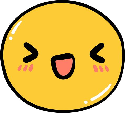 Cute Laughing emoji, emoticon doodle outline 28177818 PNG