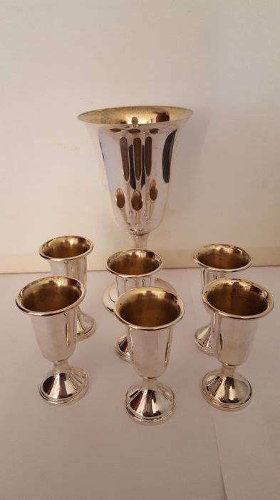 Sterling Silver Wine Cup And 6 Sampling Cups Usa Catawiki