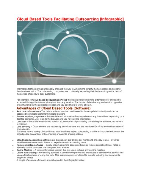 Cloud Based Tools Facilitating Outsourcing [Infographic] - Warning: TT