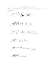 Actividad Calculo Diferencial Docx Actividad Leyes De Los L Mites