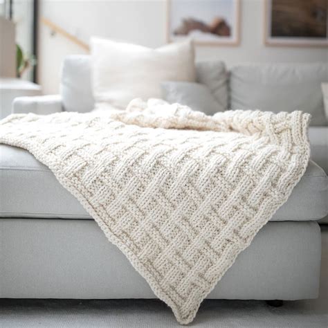 Lion Brand® Wool Ease® Thick And Quick® Textured Knit Afghan