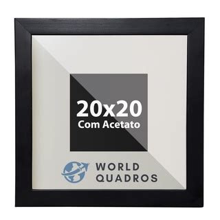 Moldura 20x20Cm Acetato E Fundo Para Quadros Diplomas Certificados