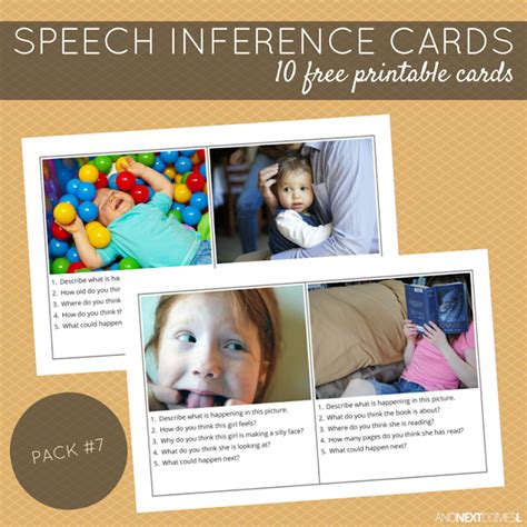 Free Printable Speech Inference Cards Pack 7 And Next Comes L