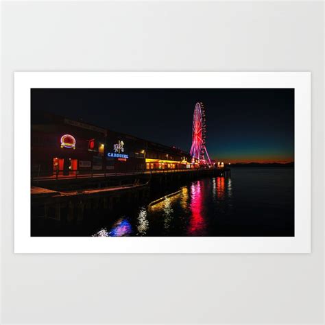 Seattle Waterfront & Ferris wheel 8-4-21 Art Print by John Minar Fine Art Photography | Society6