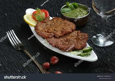 Chapli Kabab Sauce Oval Shape White Stock Photo 2148689103 | Shutterstock