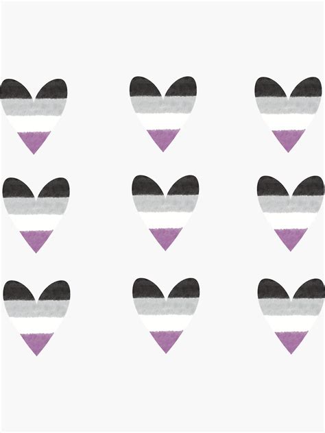 Asexual Pride Flag Hearts Sticker For Sale By Jellybeanrain Redbubble