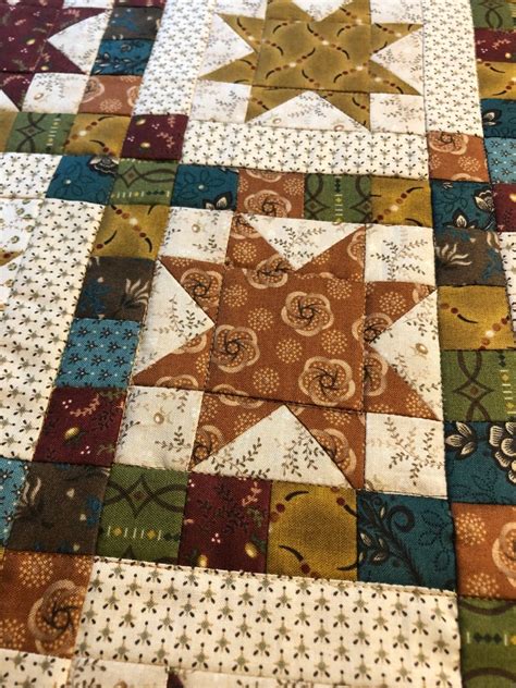 Kim Diehl Quilted Table Topper Henry Glass Fabrics 21 5 Square Patchwork Stars Kim Diehl