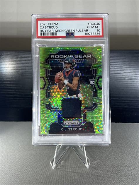 Prizm Cj Stroud Rgcjs Rookie Gear Neon Green Pulsar Psa Jersey