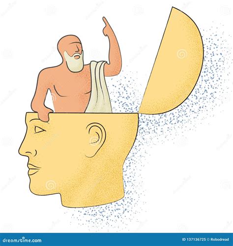 desenho simbolico  conhecimento da filosofia ilustracao  vetor