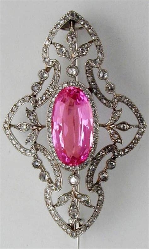 Antique Victorian Rose Cut Diamond And Pink Topaz Silver Etsy