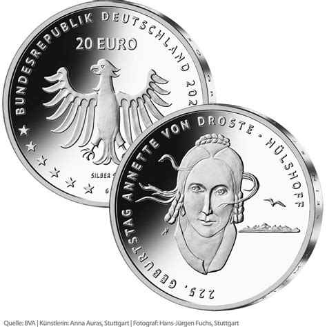 20 Euro Deutschland 2022 Silber bfr Annette von Droste Hülshoff 27 95