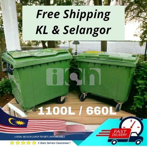 WholesaleHDPE 660L 1100LMobile Garbage Bin 4 Wheel Green Bandaraya