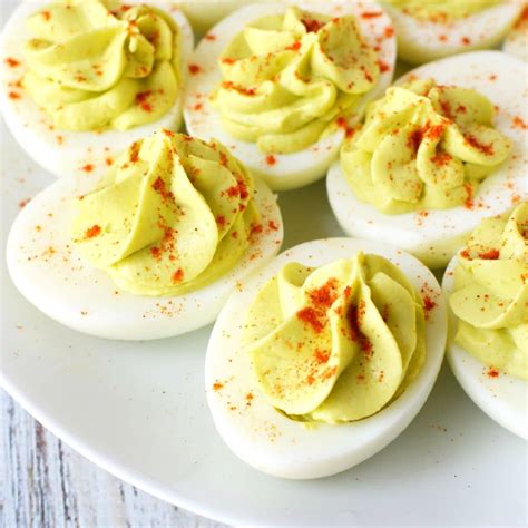 Avocado Deviled Eggs Keto No Mayo Easy Side Dishes