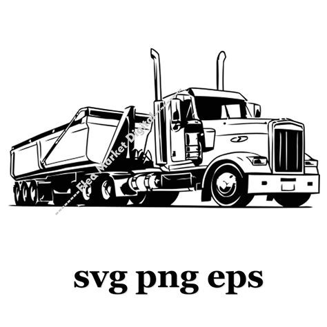 Dump Truck Semi Truck SVG PNG EPS Clipart 4 - Etsy