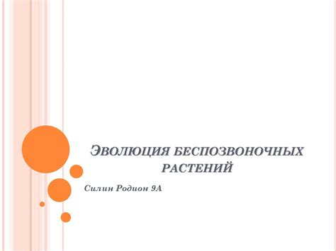 Эволюция беспозвоночных - презентация онлайн