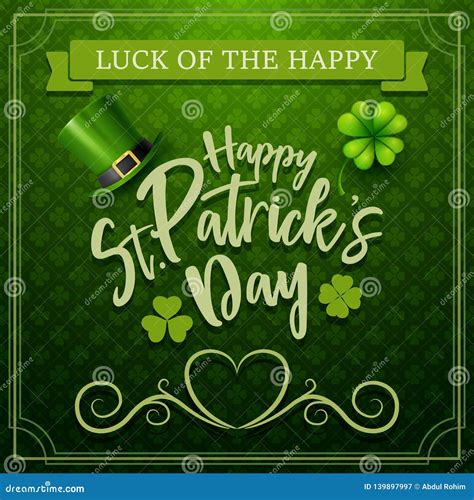 Happy St Patrick`s Day Typography Stock Vector Illustration Of Concept Green 139897997