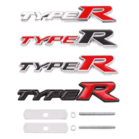 3D Metal Type R Front Grill Emblem Badge Sticker Decal For Honda Civic