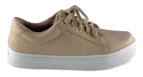 Sapatenis Nude Fosco Clean Sola Branca Ully Parcelamento Sem Juros