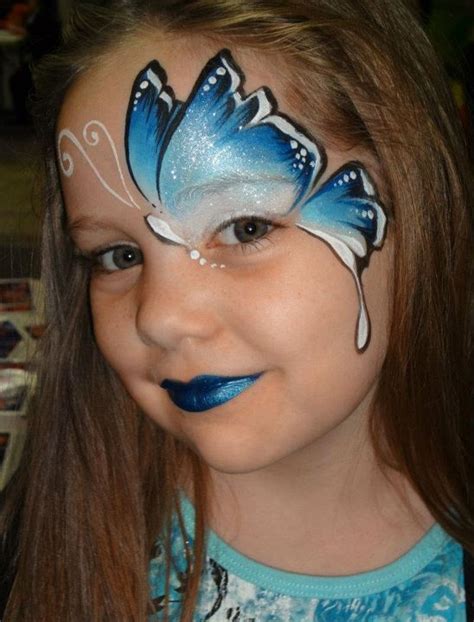 Christina Davison Elegant Blue Butterfly Face Painting Face Painting