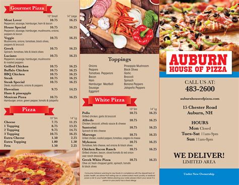 Menu | Auburn House of Pizza