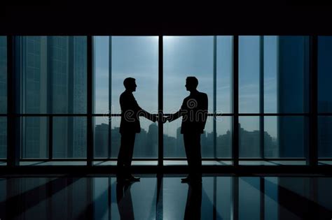 Silhouette of Business Handshake, Teamwork Concept. Stock Image - Image ...