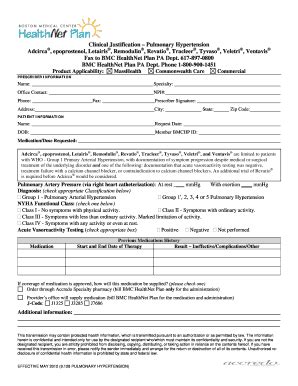 Fillable Online Wellsense 9 128 Pulmonary Hypertension PA Form BMC