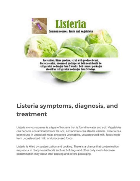 Listeria symptoms, diagnosis, and treatment | PDF